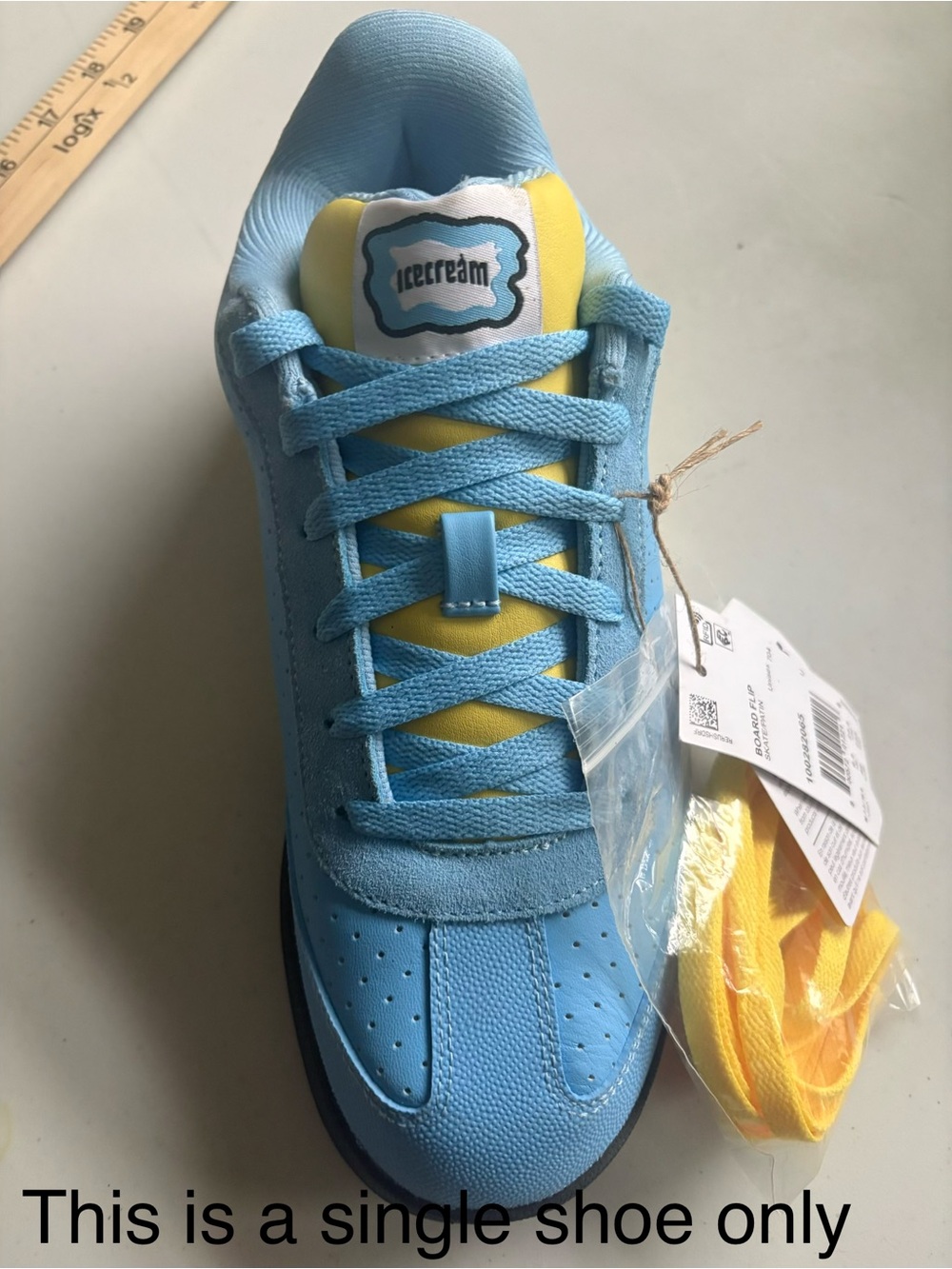 Reebok x ICECREAM Board Flip Single Shoe US M7.5 W9 Blue Yellow NWT